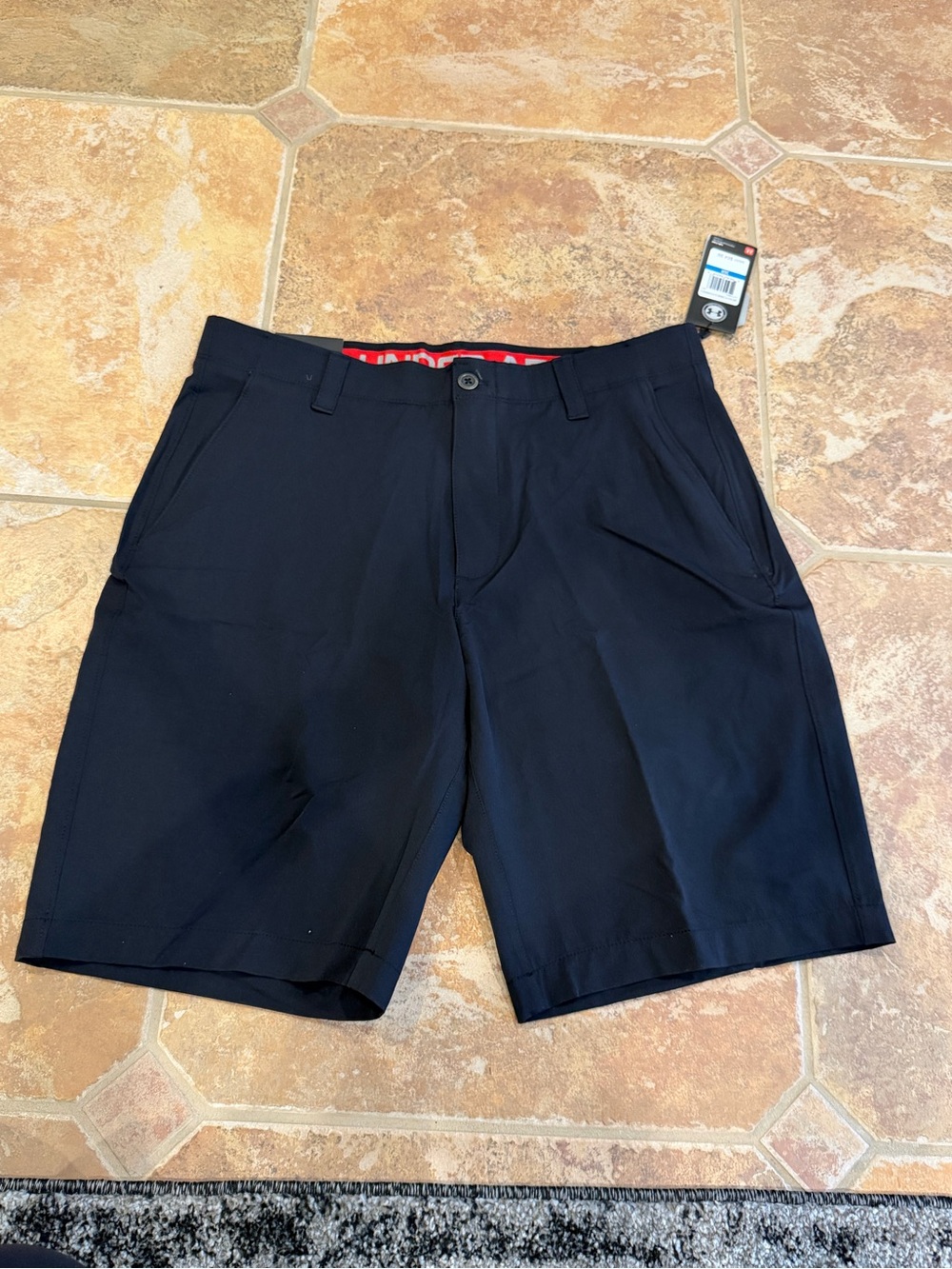 Under Armour Black Men's Flat-Front Performance Shorts